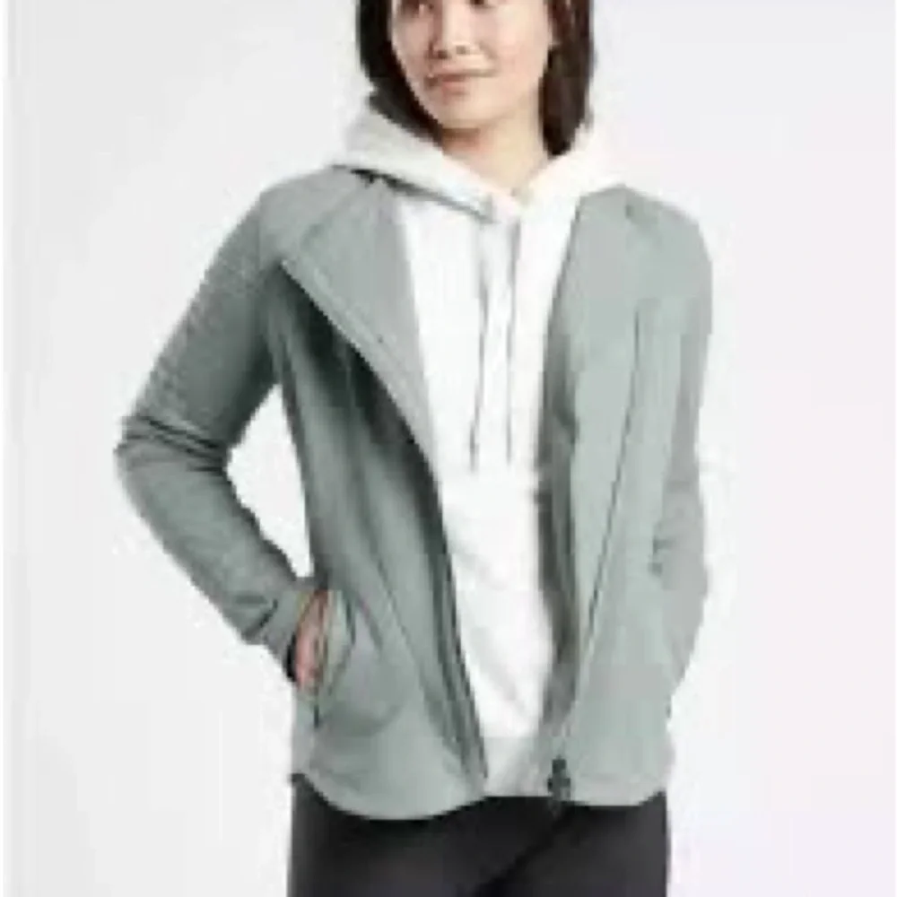 ATHLETA MOTO JACKET, Full Zip in Minimalistic Gray. - Picture 3 of 10